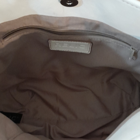 Relic Heather Tote Plaid Weave Pink Purple Yellow Shoulder Bag With Logo Charm - Picture 7 of 7